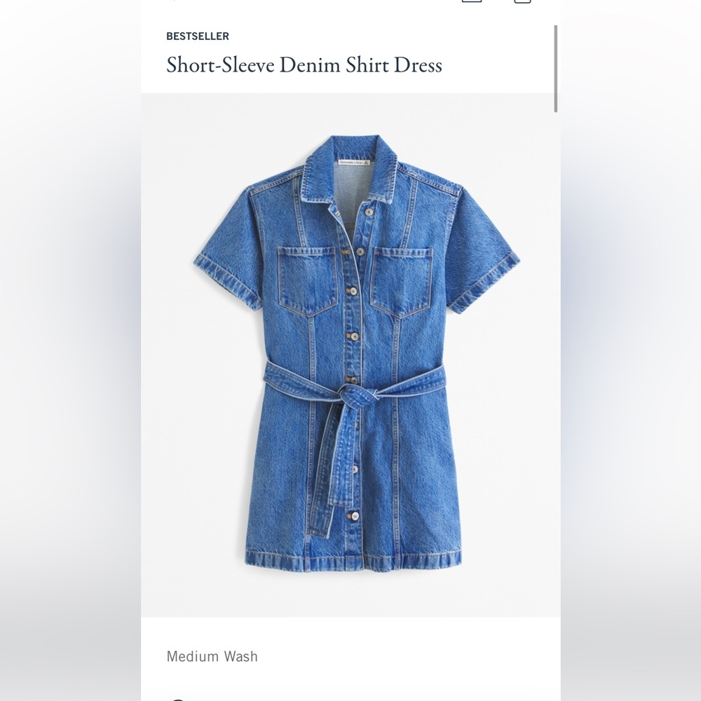 Abercrombie Short-Sleeve Denim Shirt Dress